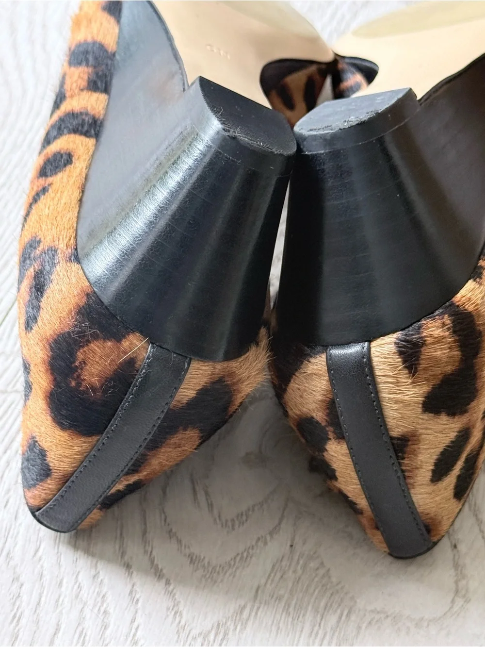 Talbots Leopard Calf Hair Wedge Pumps Women Size 6N Narrow Hair On Hide Shoes